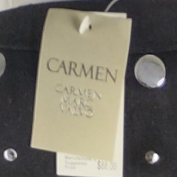 Carmen Marco Valvo Mirrored Button Open Face Black Cardigan Size XL (NWT) - Picture 13 of 13